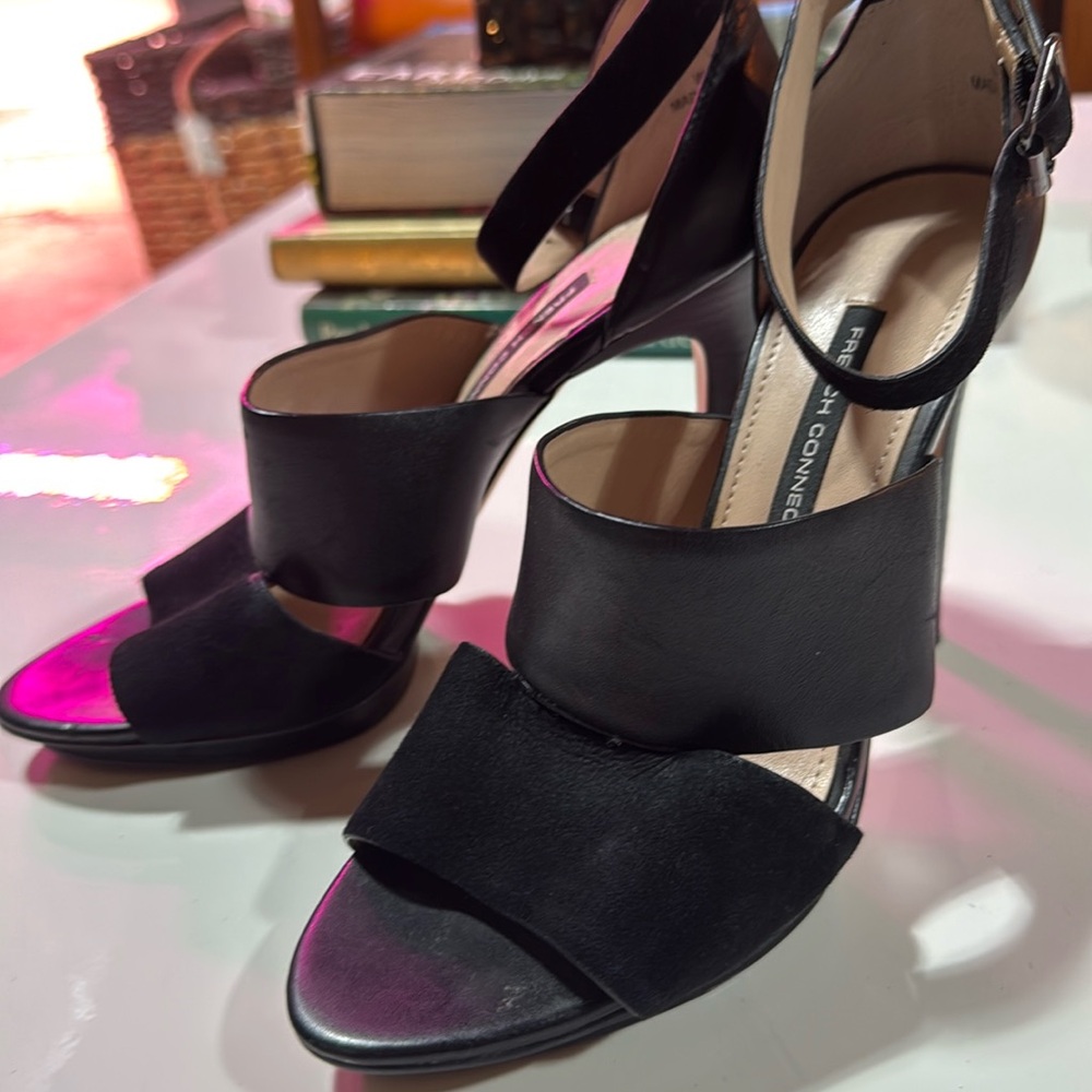 French Connection leather and suede heels size 8 worn once